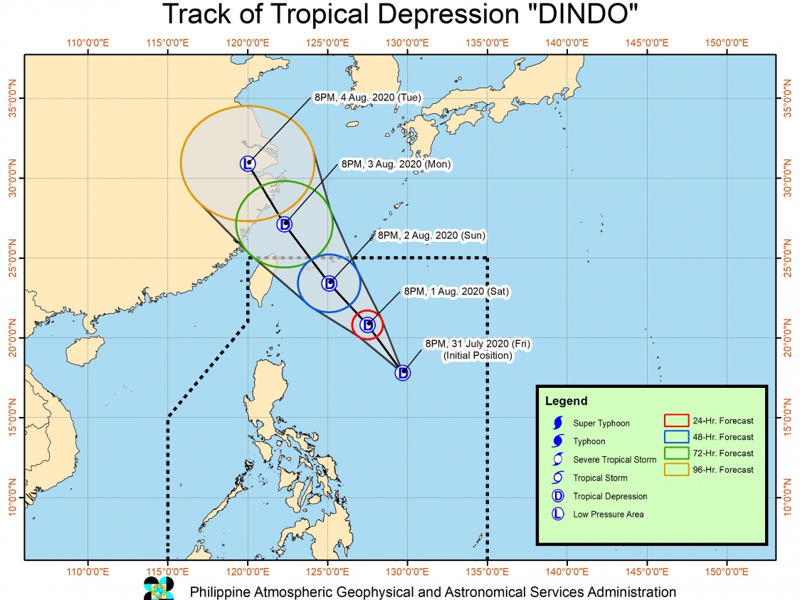 Daerah bertekanan rendah sekarang Depresi Tropis Dindo