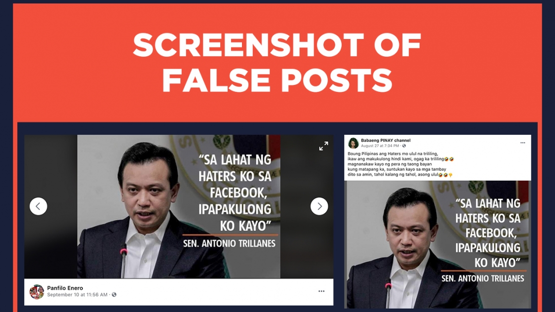 False posts Trillanes quote on Facebook haters