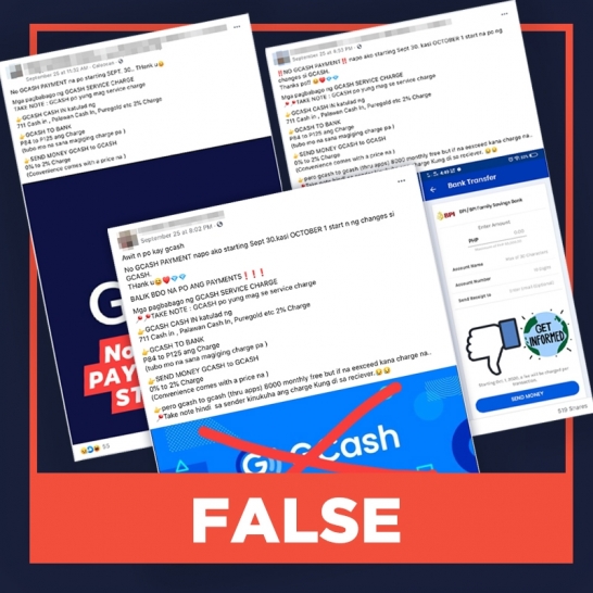 False Gcash Send Money And Bank Transfer Fees Starting October 1