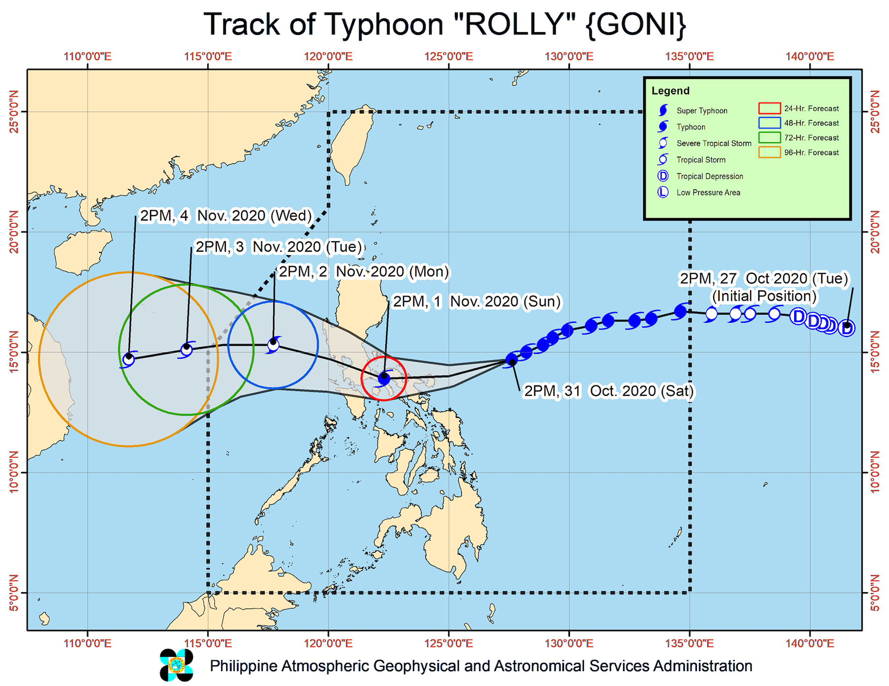 Metro Manila bisa saja berada tepat di jalur Topan Rolly