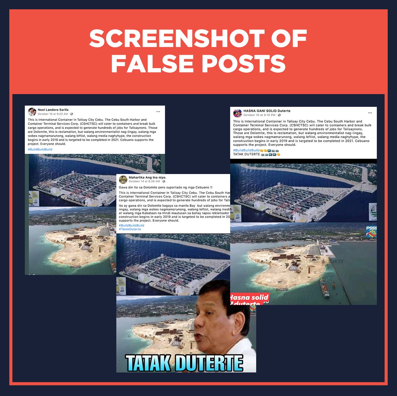 FALSE POSTS Talisay international port construction site contains dolomite