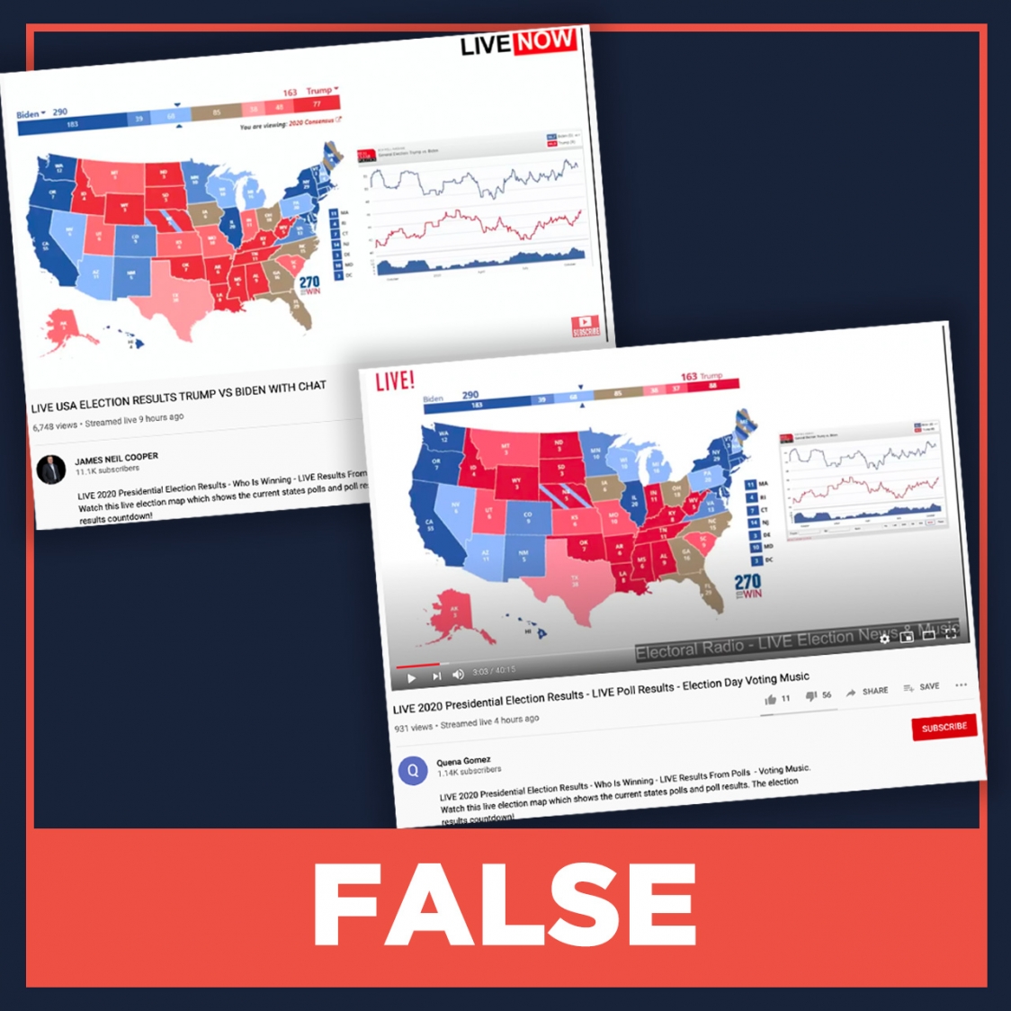 False Youtube Livestream Of 2020 U S Presidential Election Results