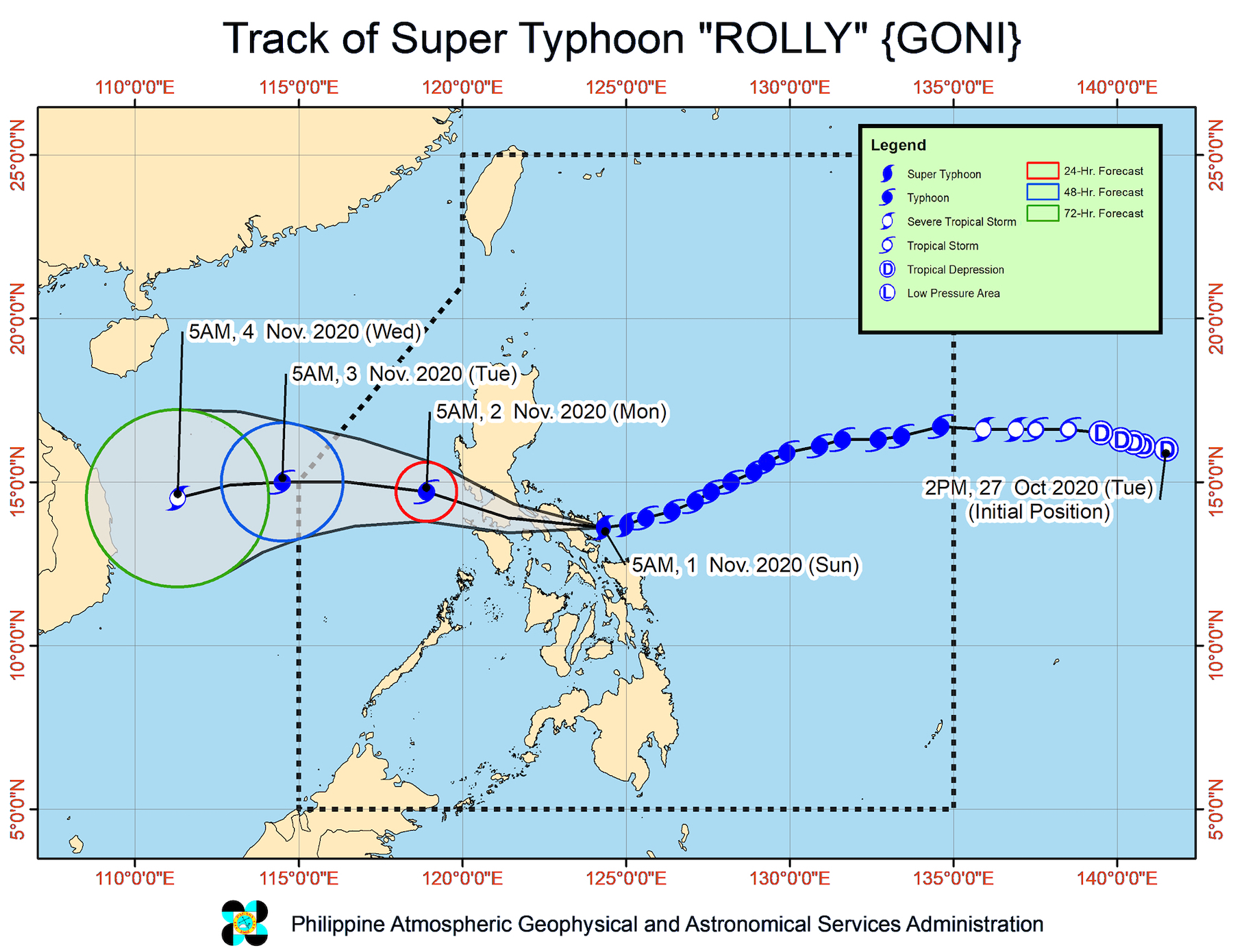 Topan super Rolly mendarat untuk kedua kalinya di Albay, Sinyal no.  4 di Metro Manila