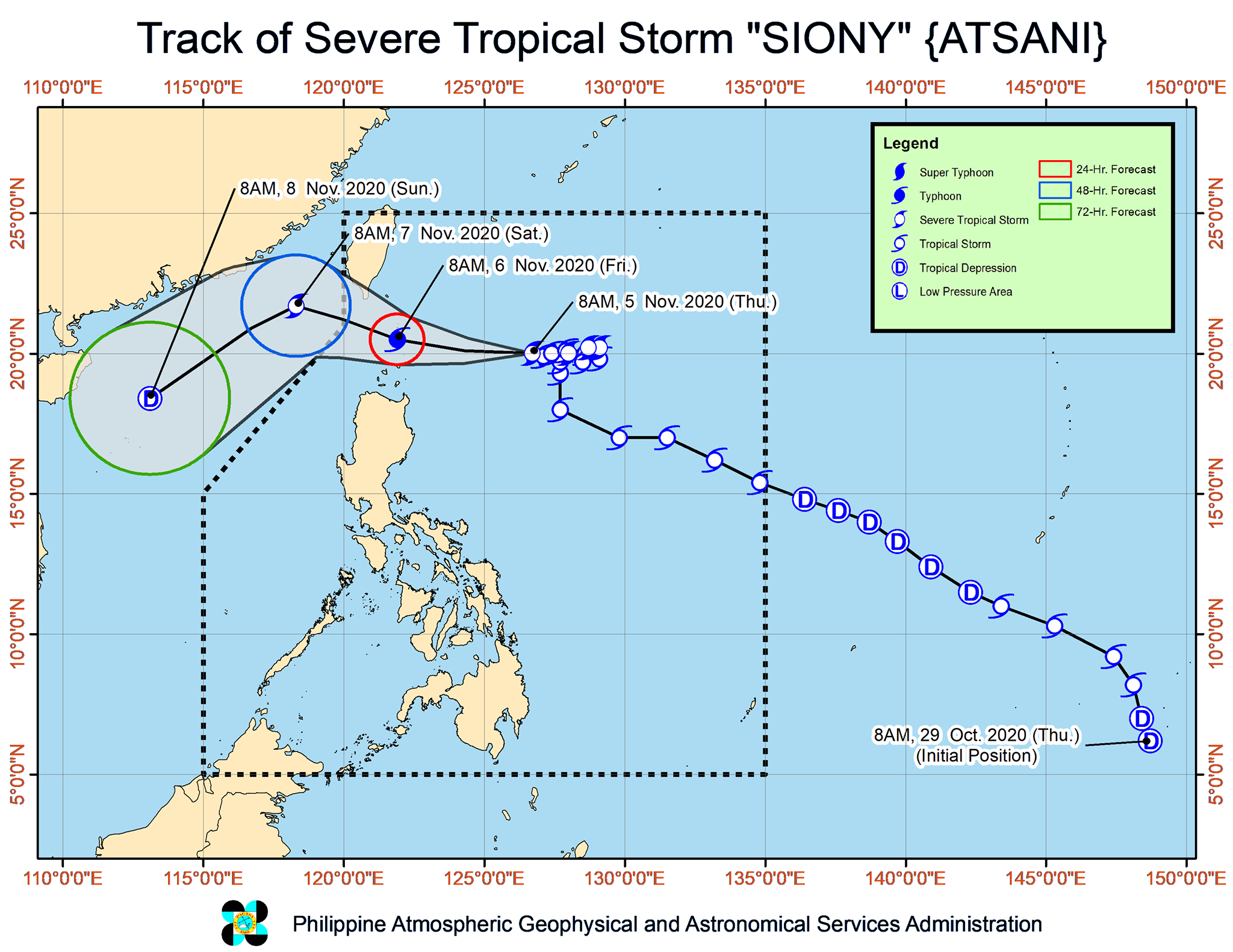 Sinyal no.  2 di Batanes, Kepulauan Babuyan akibat badai tropis Siony yang parah