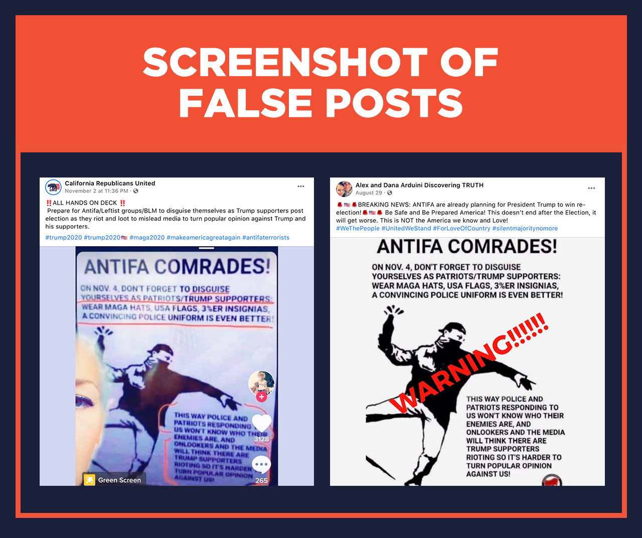 FALSE POSTS Antifa flyer urges patriot disguise for riots after US Election 2020