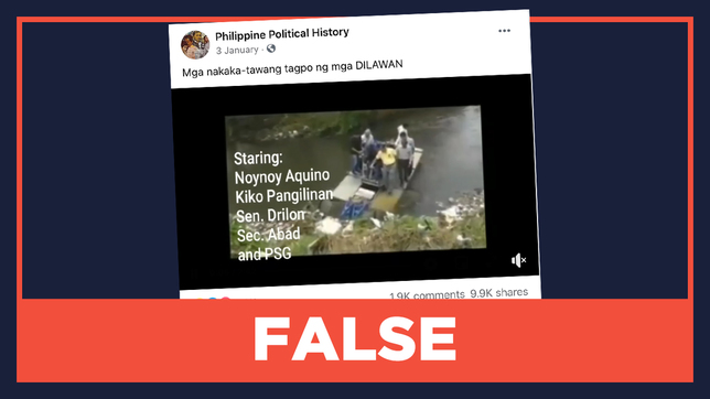 False Video Shows Former President Noynoy Aquino Falling Into Creek