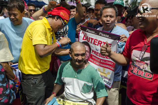 Duterte supporters rally COC filing 2016