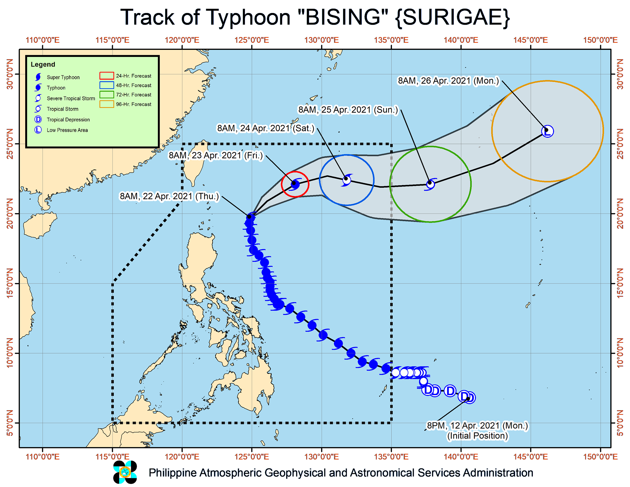 Hanya Batanes, bagian dari Cagayan di bawah Sinyal No.  1 saat Topan Bising menjauh