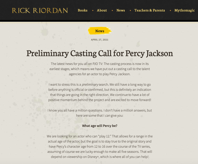 percy jackson casting call bianca