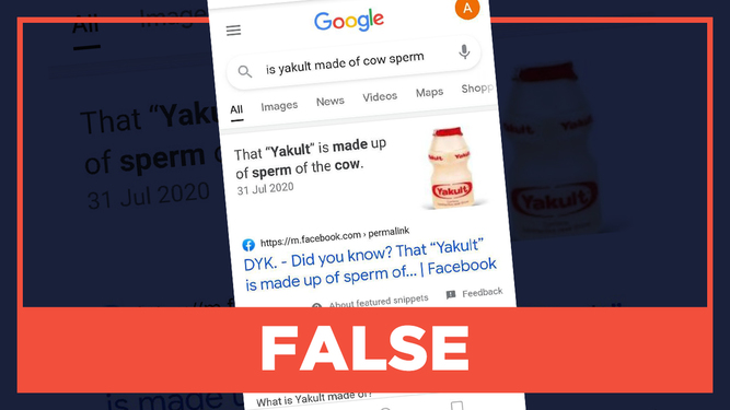 False Probiotic Milk Drink Yakult Is Made From Cow Sperm