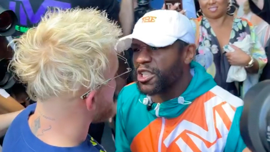Floyd Mayweather Furious At Jake Paul After Getting Hat Snatched