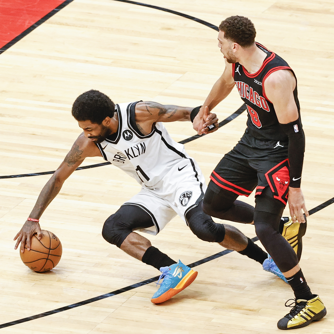 Kyrie Irving Leaves With Facial Injury But Nets Hurt Bulls Playoff Hopes