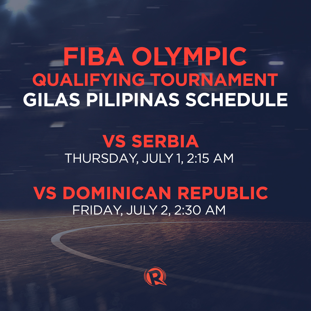 SCHEDULE Gilas Pilipinas at FIBA Olympic Qualifying Tournament