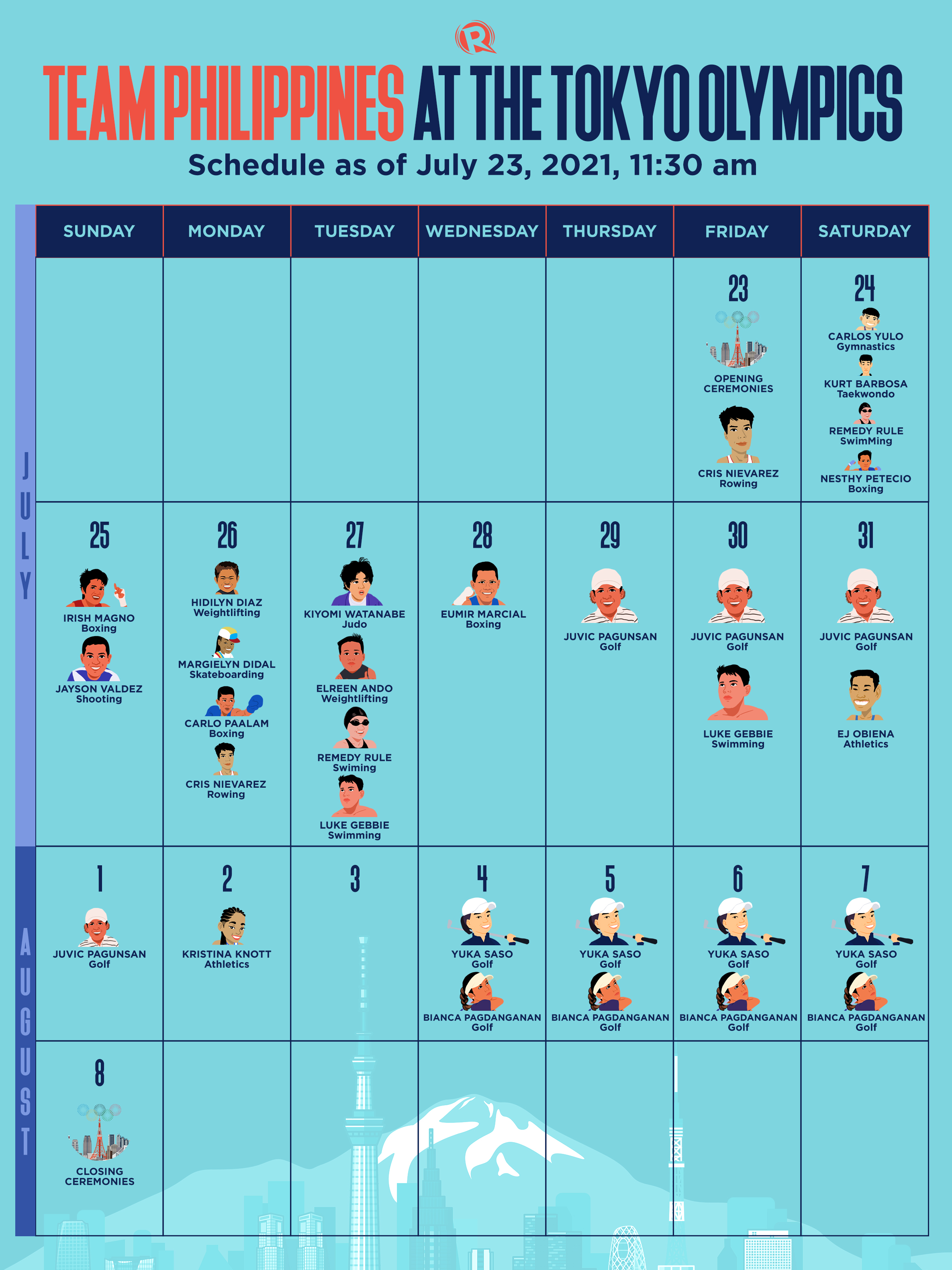 2021 schedule olympic 2021 Tokyo