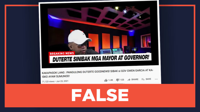 False Duterte Removes Gwen Garcia And Isko Moreno From Office