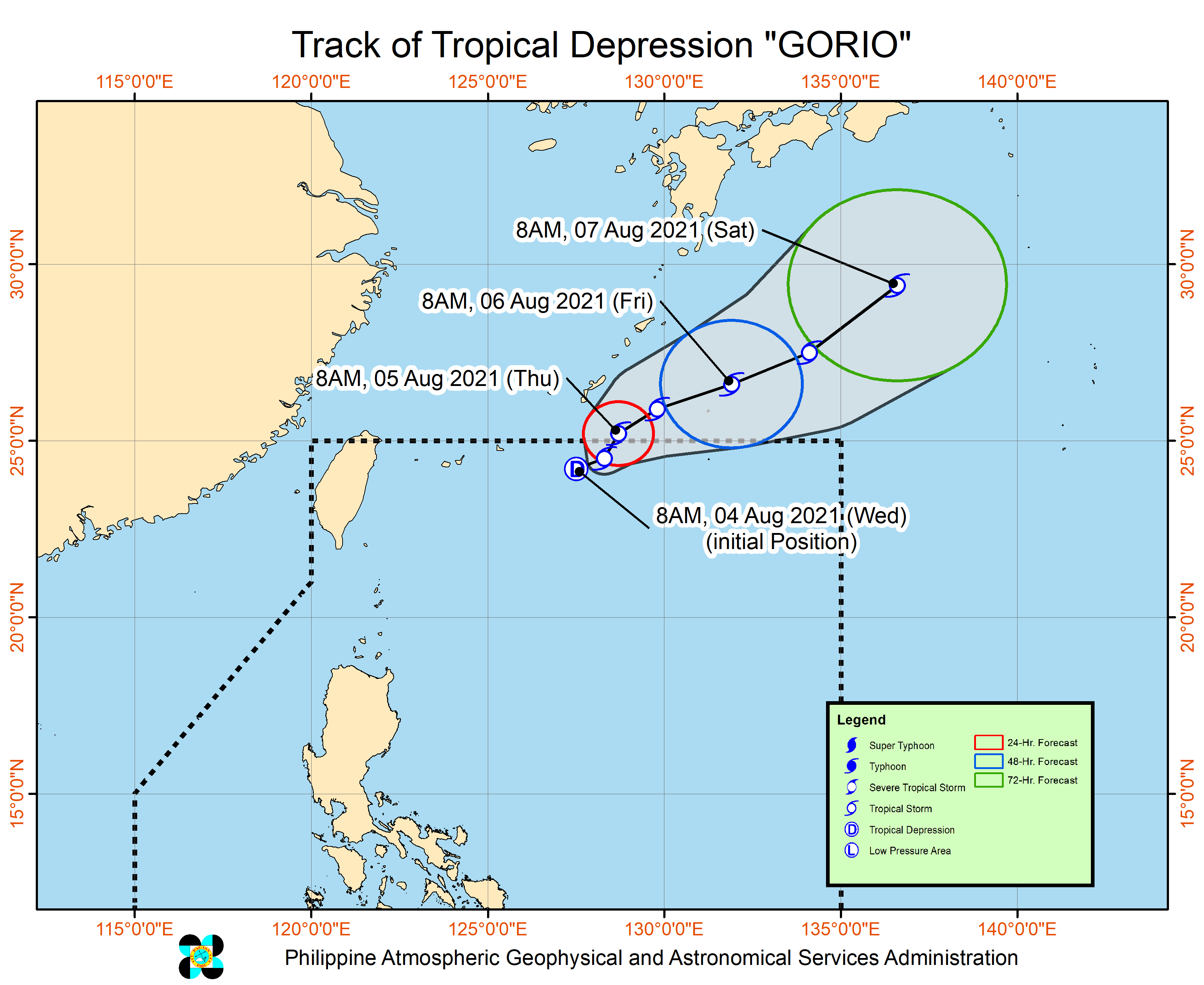 LPA Batanes berkembang menjadi Depresi Tropis Gorio