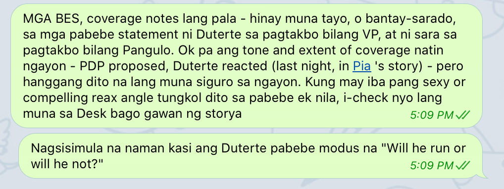 Jaga gerbang kami dari ‘pabebe’ Duterte