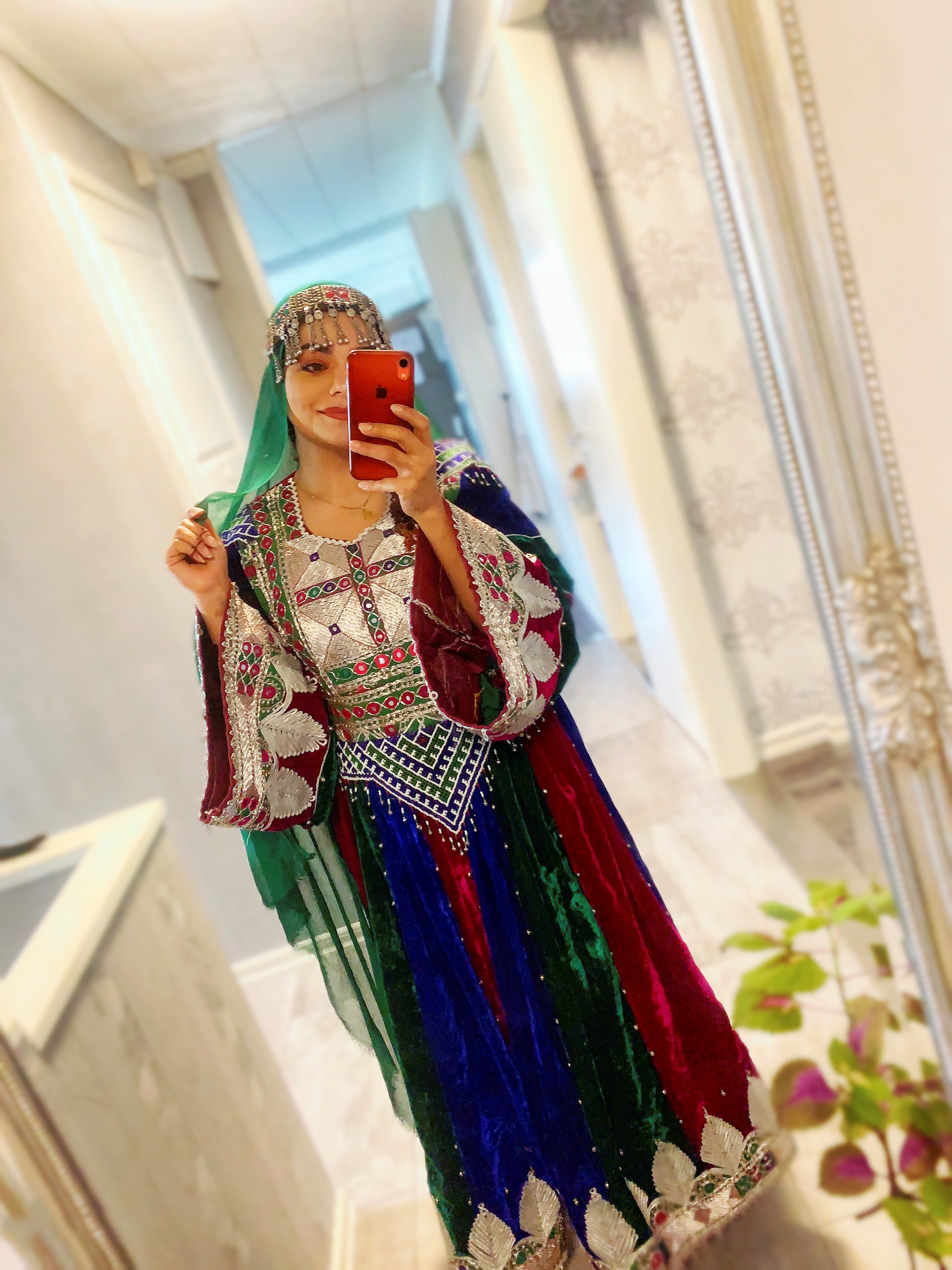 Beautiful young woman wearing egyptian traditional dress Stock Photo by  DC_Studio
