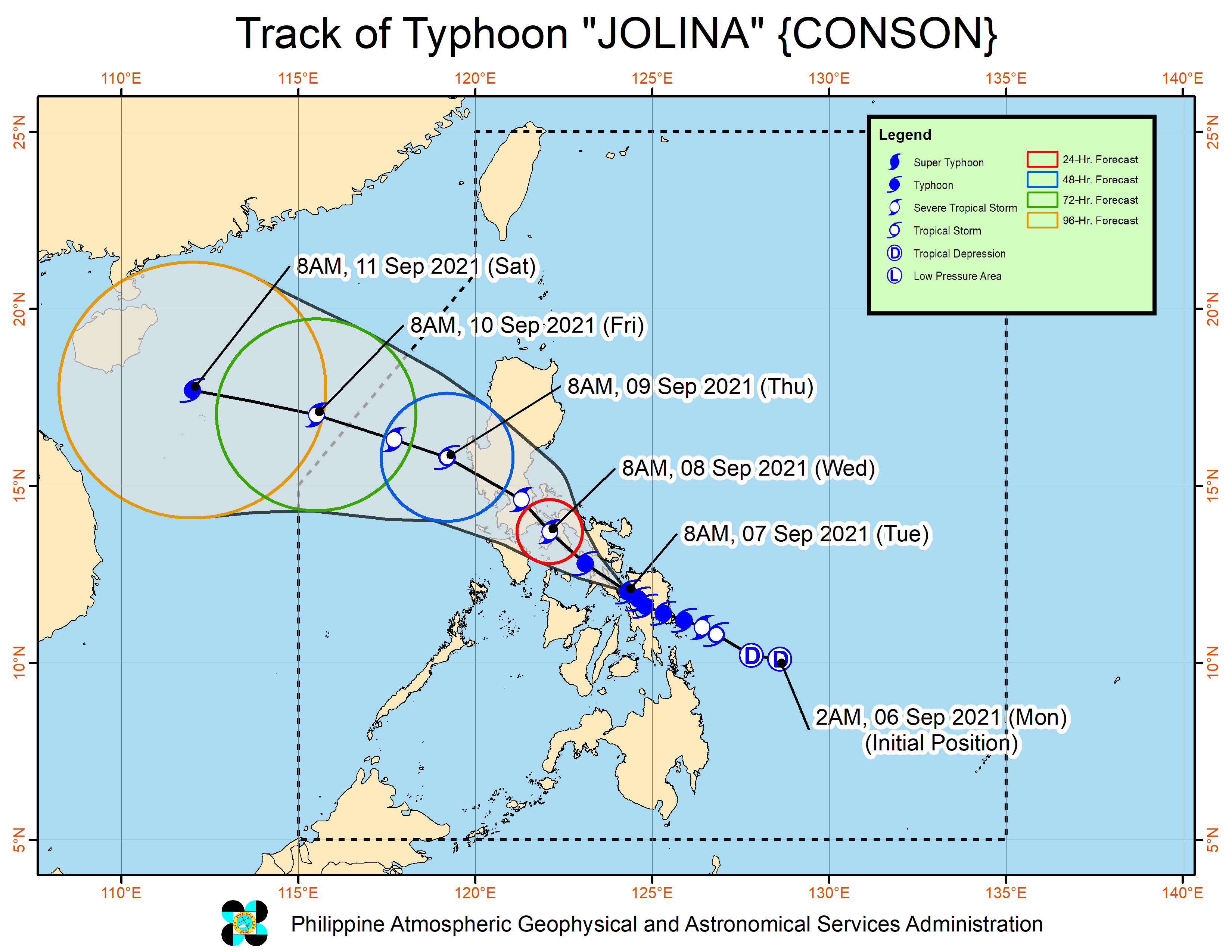 Topan Jolina mendarat ke-5 di Samar, dan mendarat ke-6 di Masbate