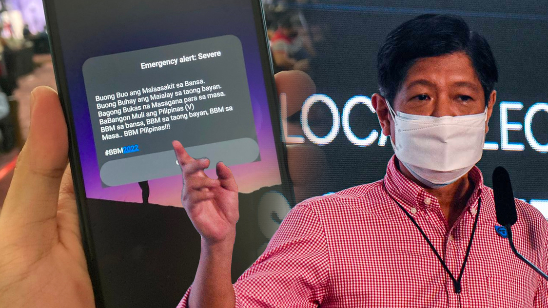 Emergency phone alert on COC filing day? No, it's a Bongbong Marcos ad - Vimarsana News