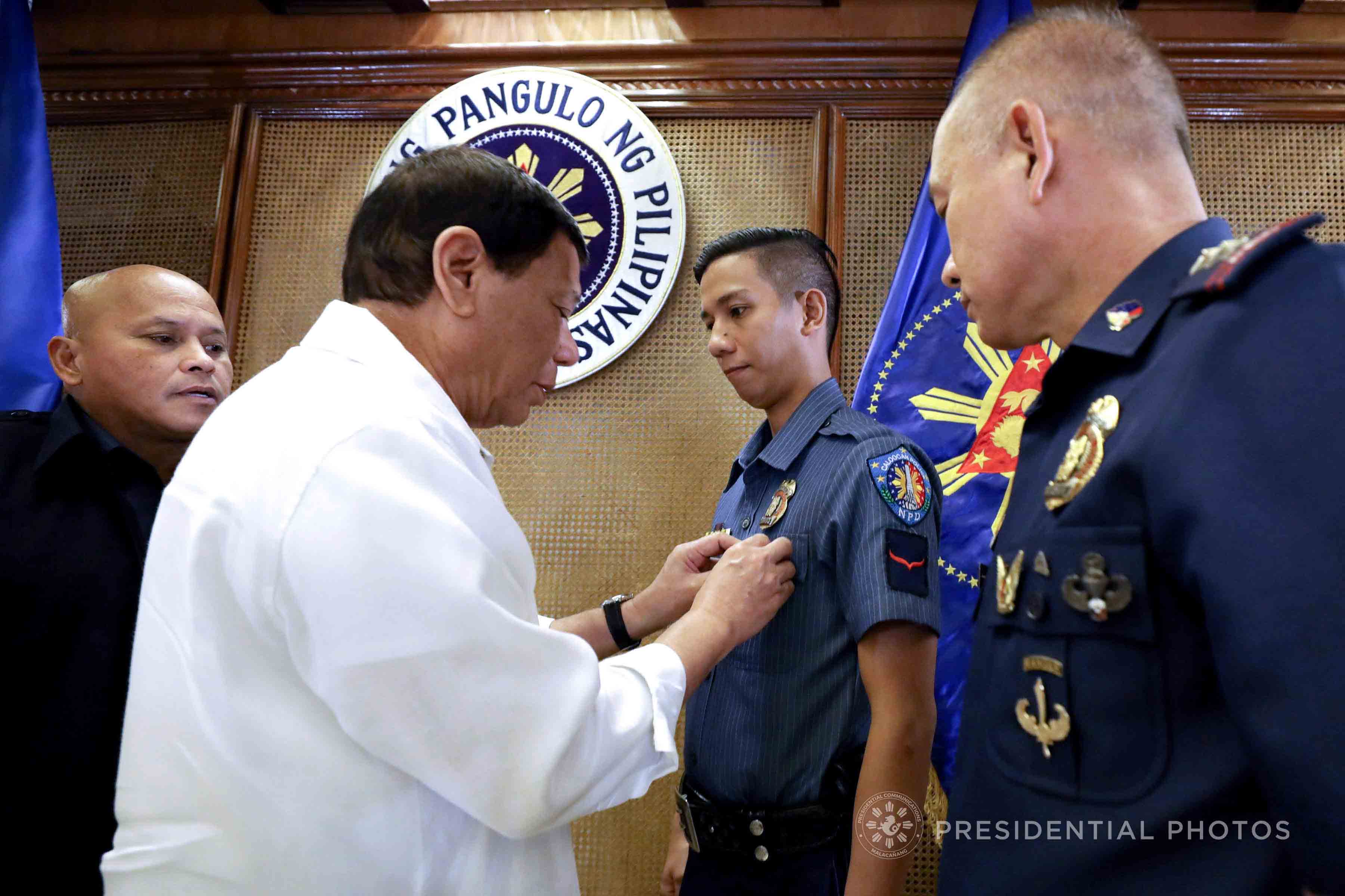 Duterte Confers Order Of Lapu Lapu On Model Caloocan Cop