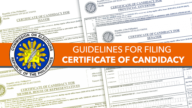 Guidelines For Filing Certificates Of Candidacy