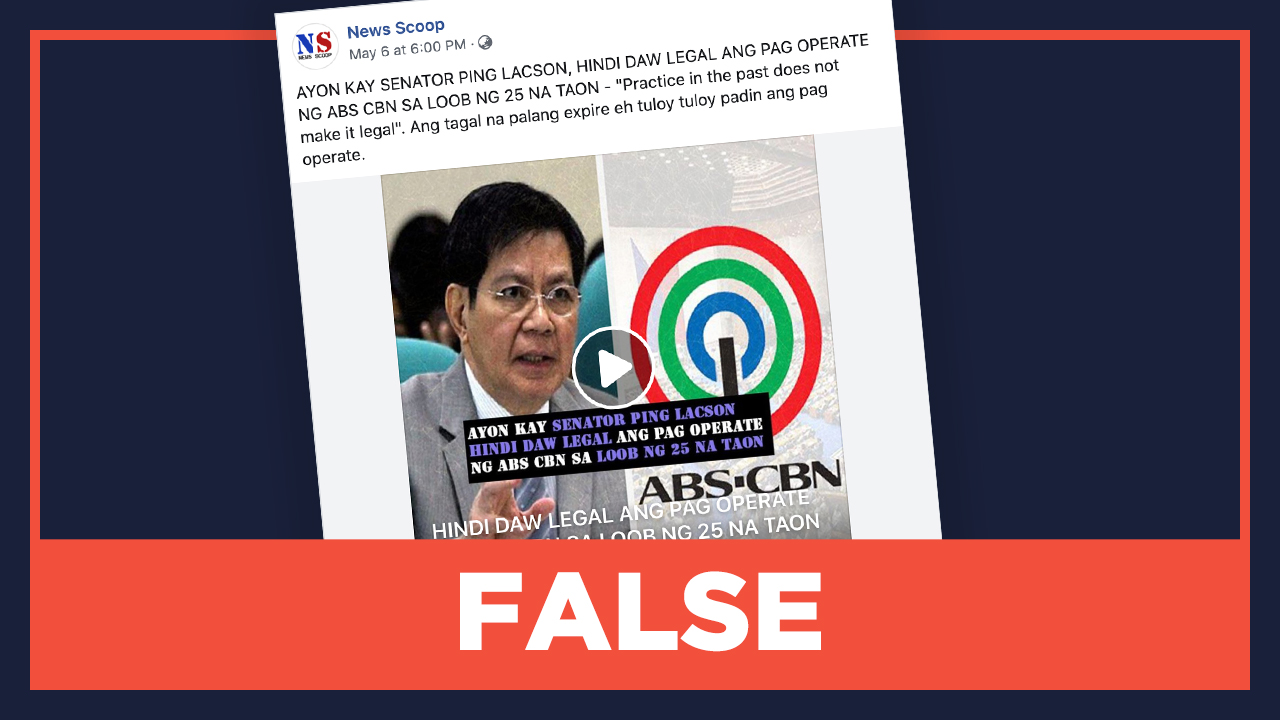 False Abs Cbn Operations Illegal For The Past 25 Years