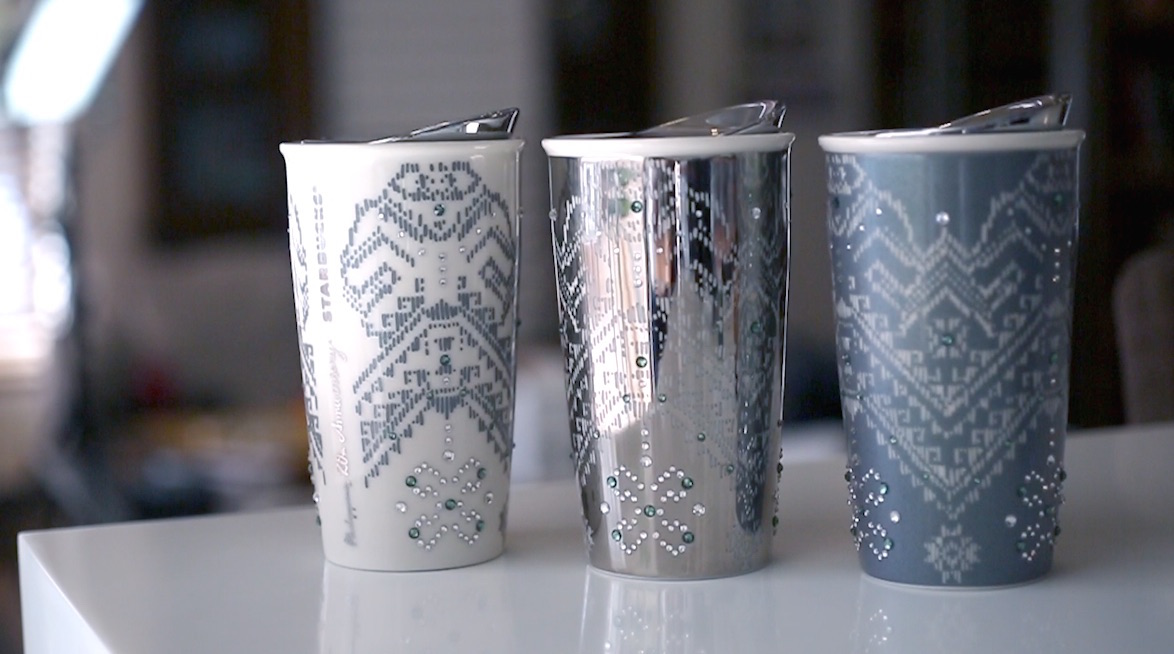 WATCH: This limited edition Starbucks drinkware set sparkles with