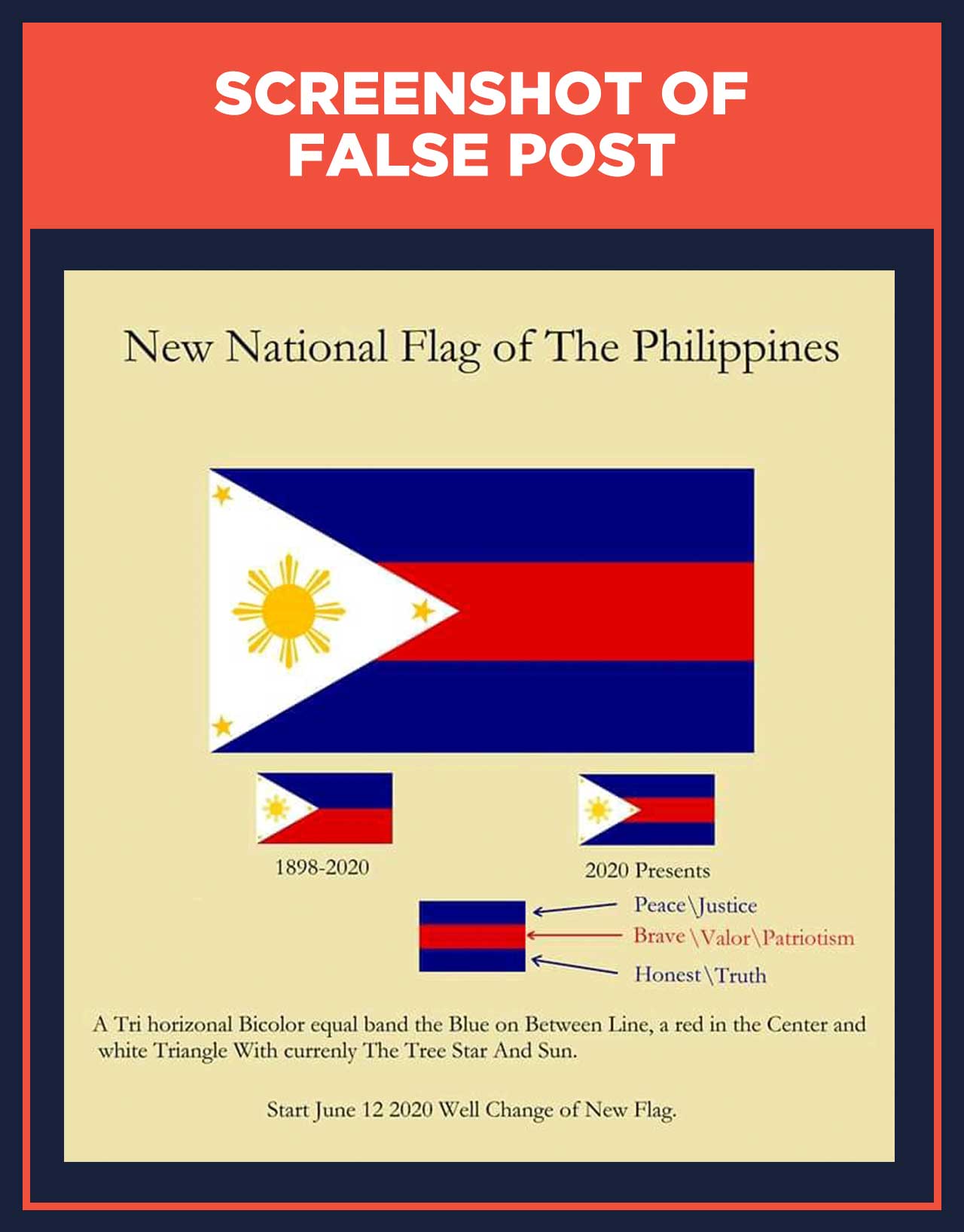 FALSE New Philippine Flag Design On June 12 2020