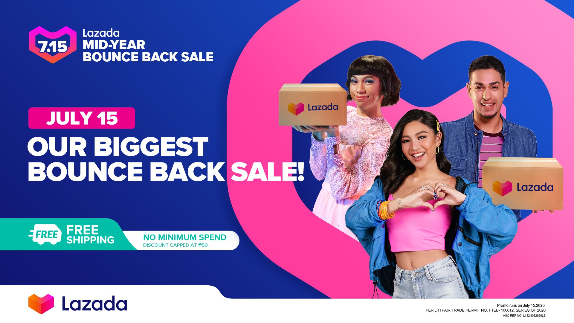 Enjoy free shipping with Lazada  s mid year Bounce Back Sale