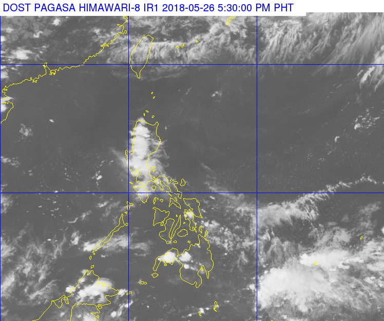 Isolated rain across Philippines on May 27